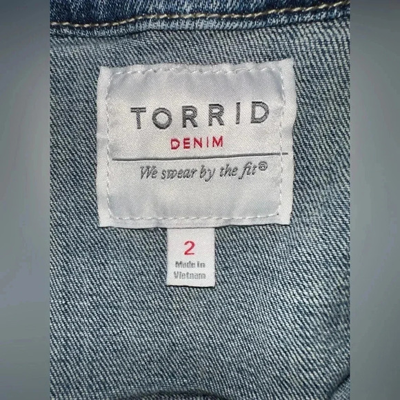 Torrid Distressed Denim Jean Jacket - Picture 8 of 8